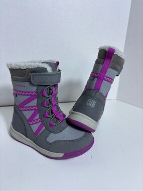 MERRELL Snow Boot Toddler Girls Sz 9 Purple Gray Waterproof